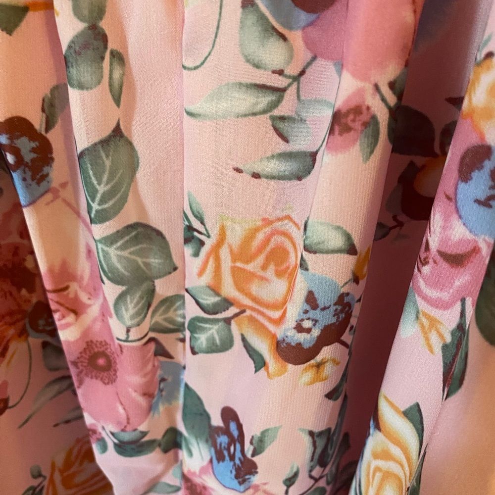 Shein Curve Floral Print Printed Ruffle Hem Maxi Women's Dress 4XL (20) NEW - Picture 4 of 6